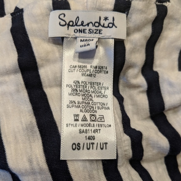 NWOT Splendid Navy Blue Infinity Striped Scarf - Picture 2 of 2